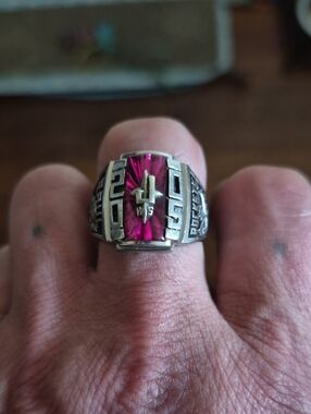 Raul Blanco Silver Ring with Deep Pink Stone